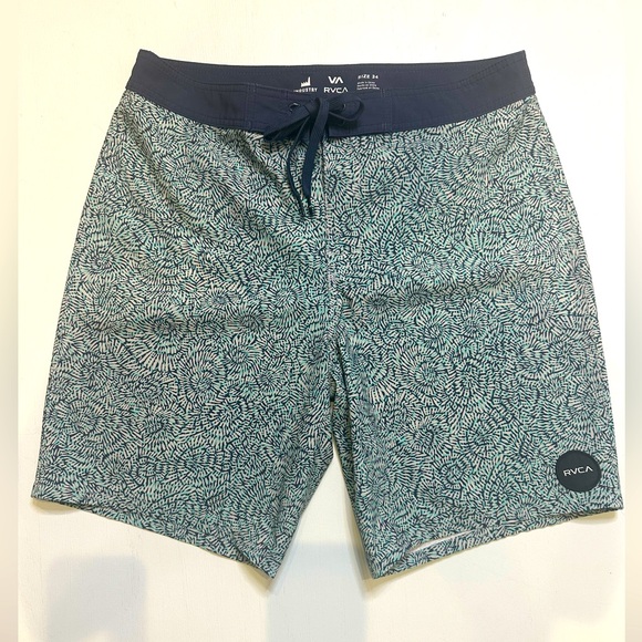 RVCA Industry Men’s board shorts, size 34, 19.5” length from waistband down leg. - Picture 1 of 4